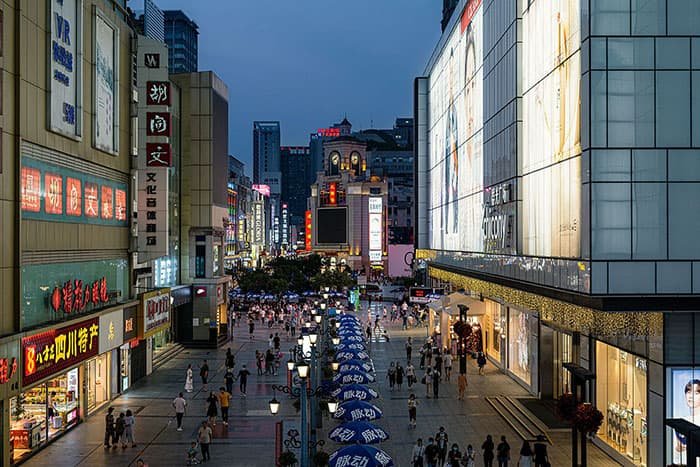 chunxi road pedestrian street of chengdu
